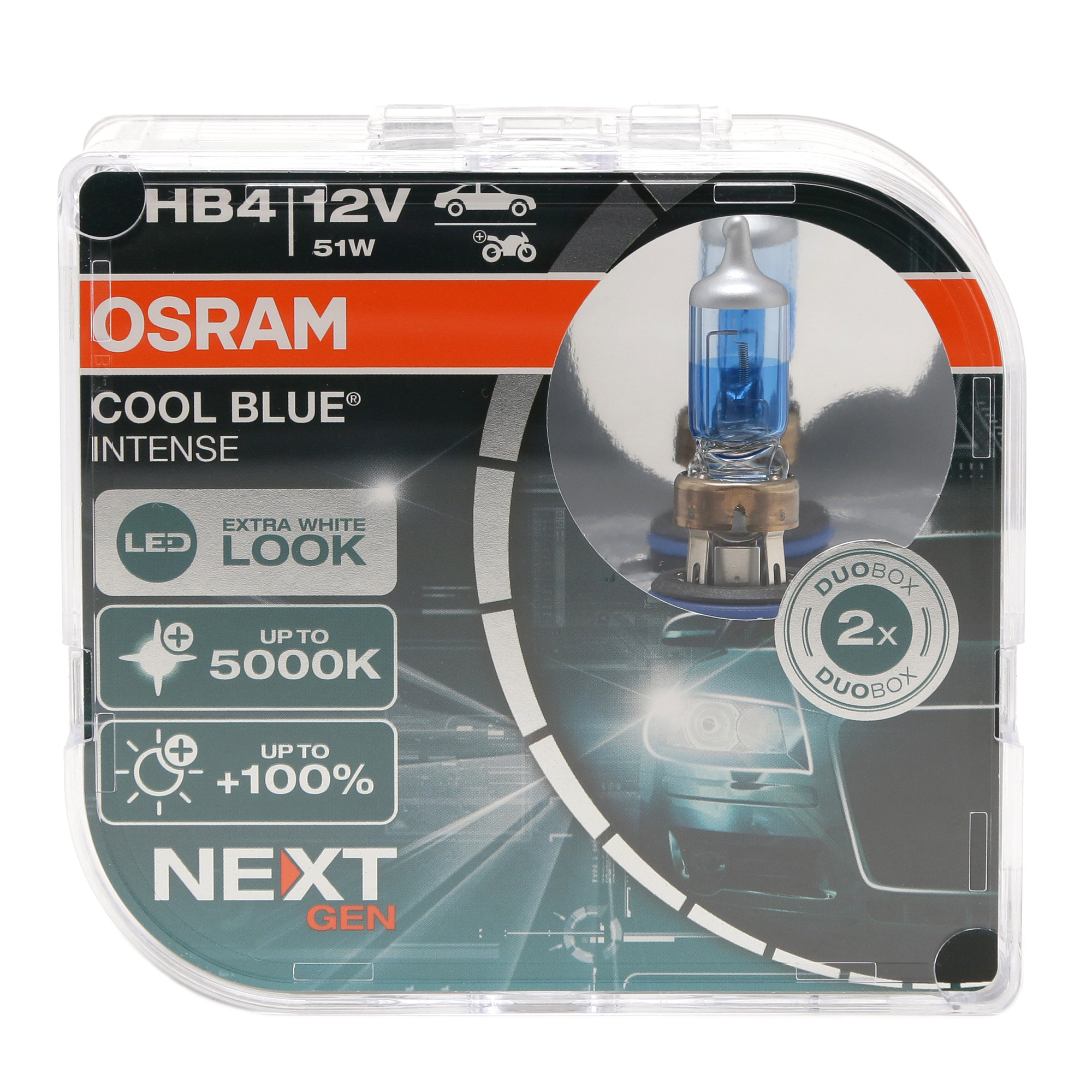 Osram Cool Blue Intense Next Gen Glühlampe HB4 P22d 12V 51W >5000K Doppelpack